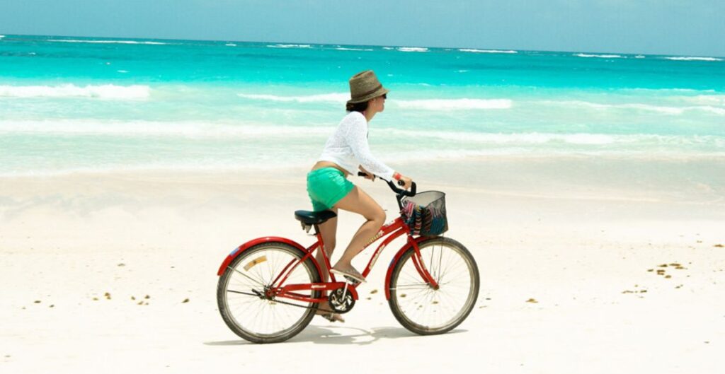 Biking in Tulum Beach, Mexico