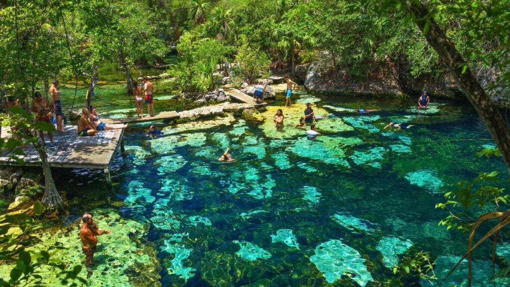 Cenote Azul in playa del carmen, Mexico