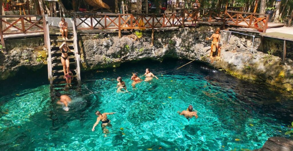 Fun the Cenote Zacil-Ha in Tulum, Mexico