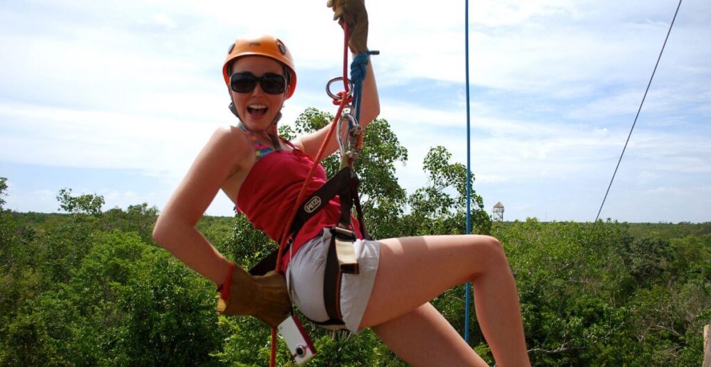 Ziplining in Tumul, Mexico